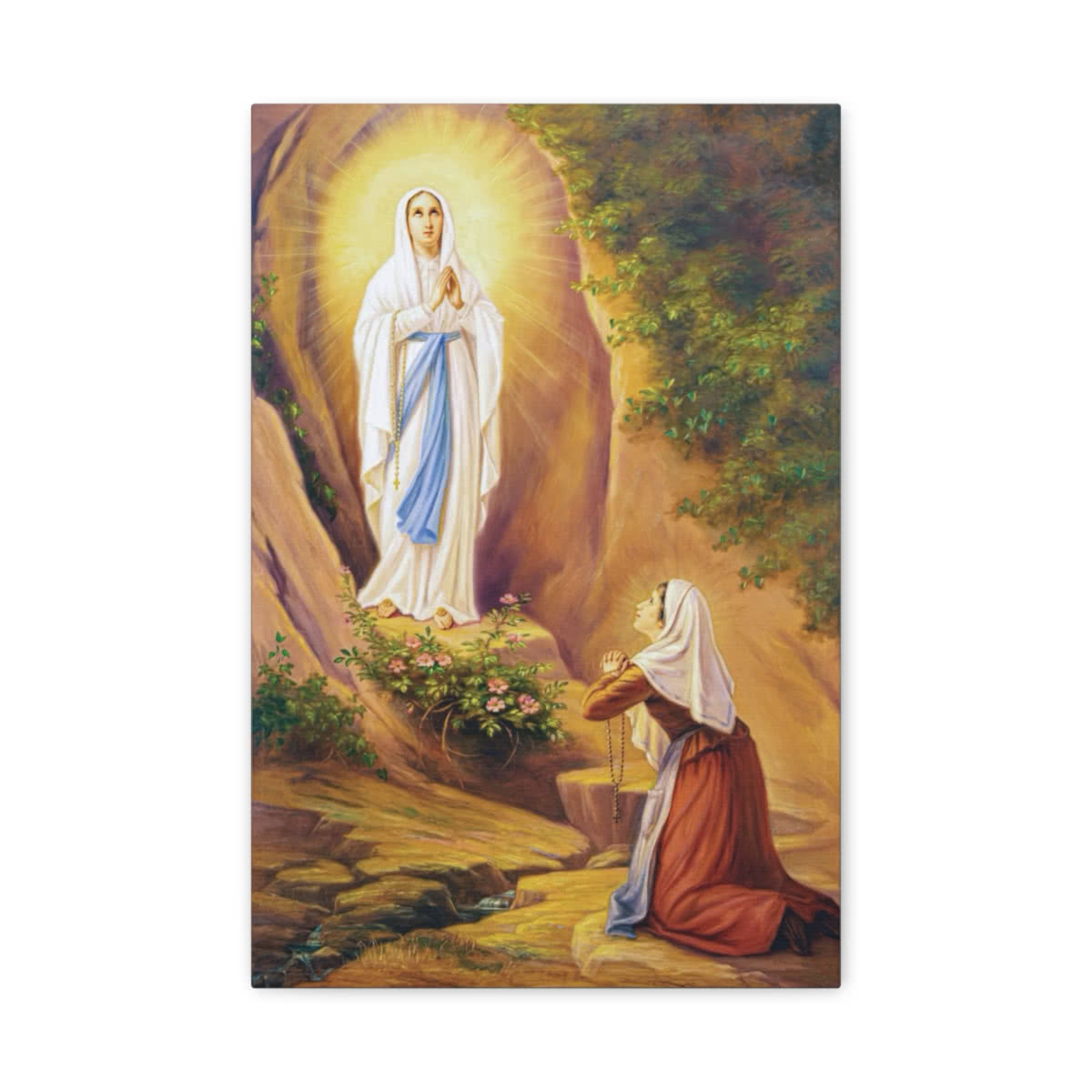 Mary Appearing to Saint Bernadette Canvas Wall Art