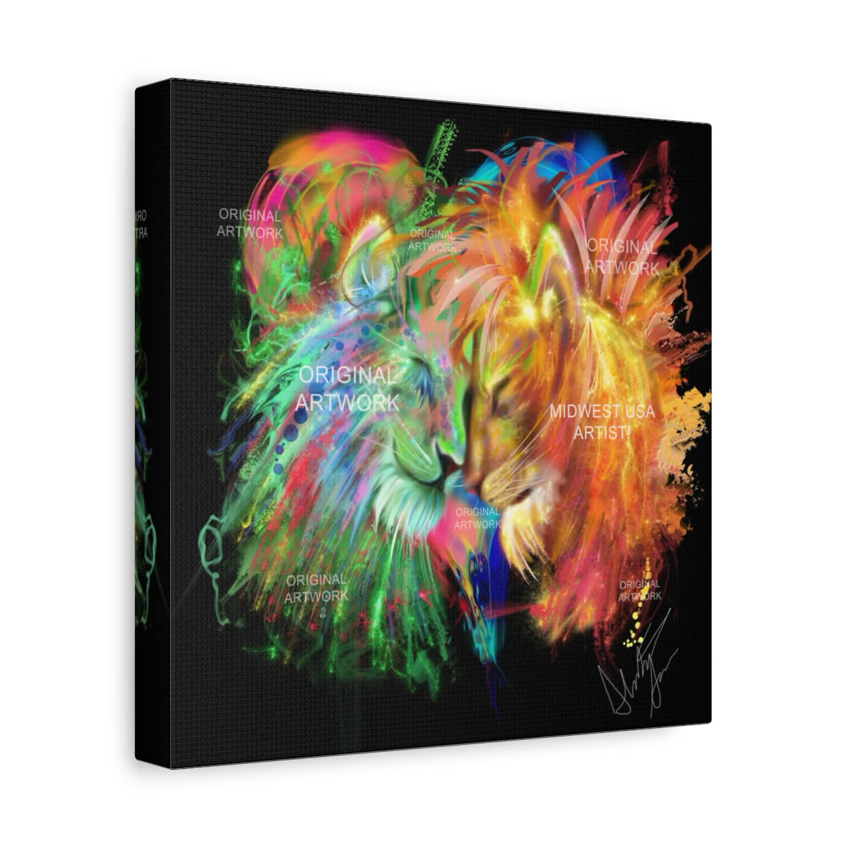 A Lion's Love Fantasy Canvas Wall Art