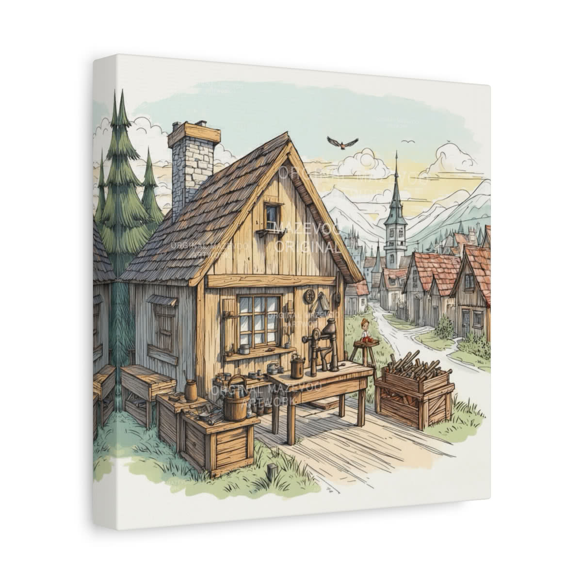 Pinocchio: Artisan Village Storybook Canvas Wall Art
