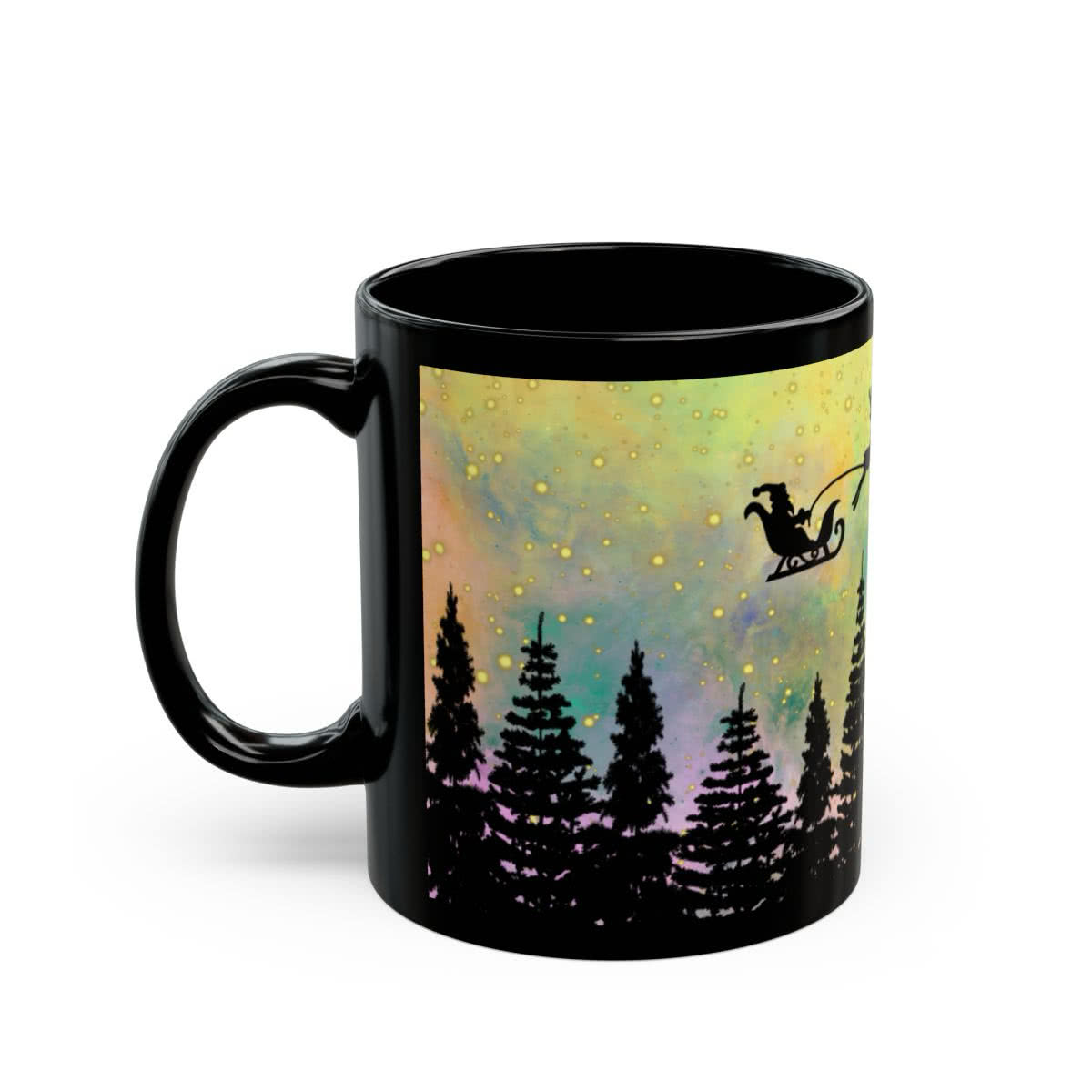 Santa Sleigh Silhouette Mug