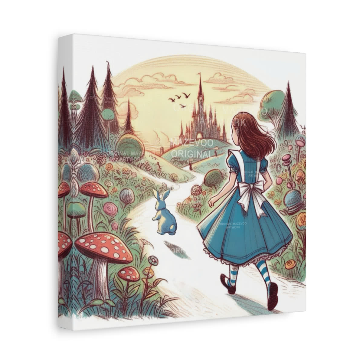 Alice: Dawn of the Rabbit's Trail Storybook Canvas Wall Art