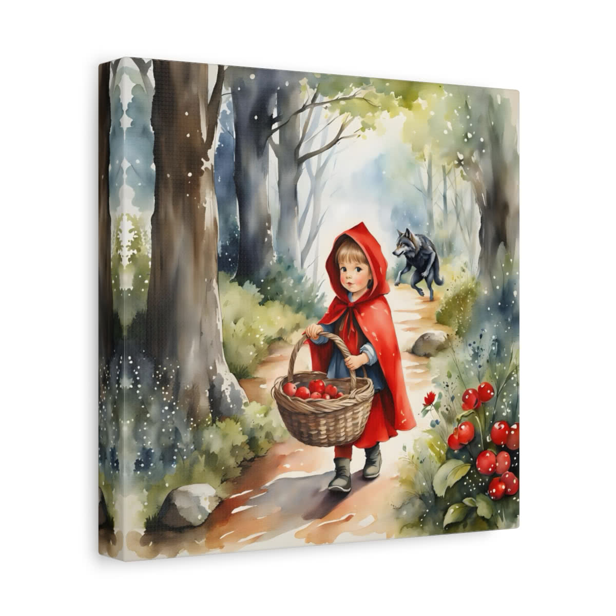 Little Red Riding Hood: A Hidden Gaze Storybook Canvas Wall Art