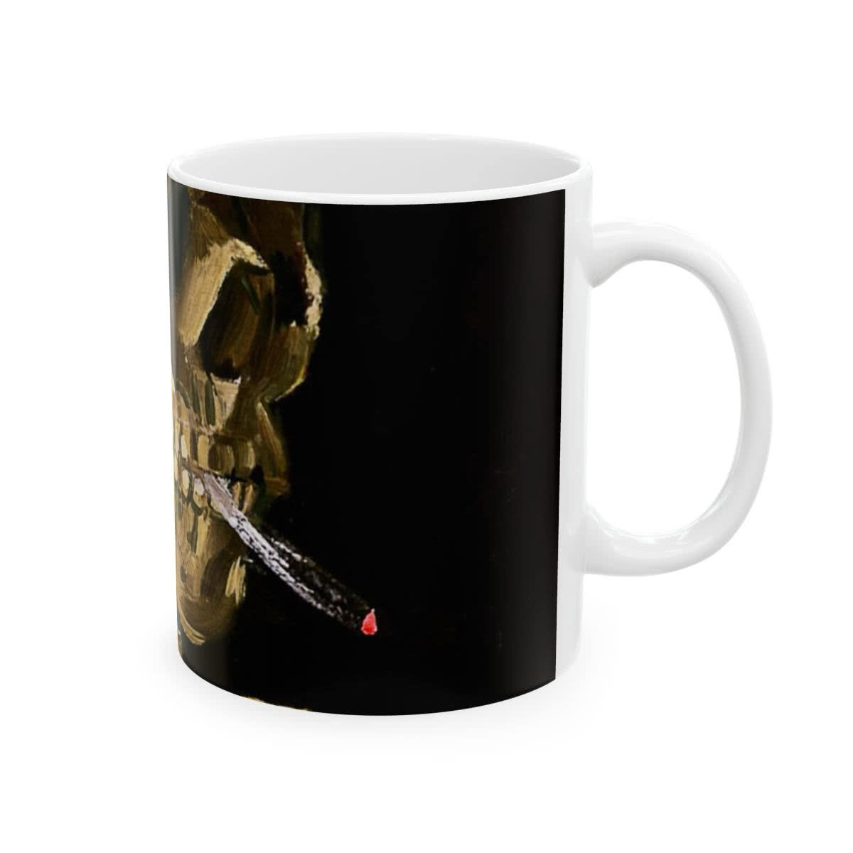 Skull of a Skeleton with Burning Cigarette Mug – Vincent van Gogh