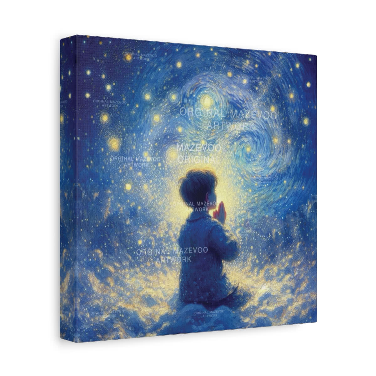 Boy in Prayer Canvas Wall Art