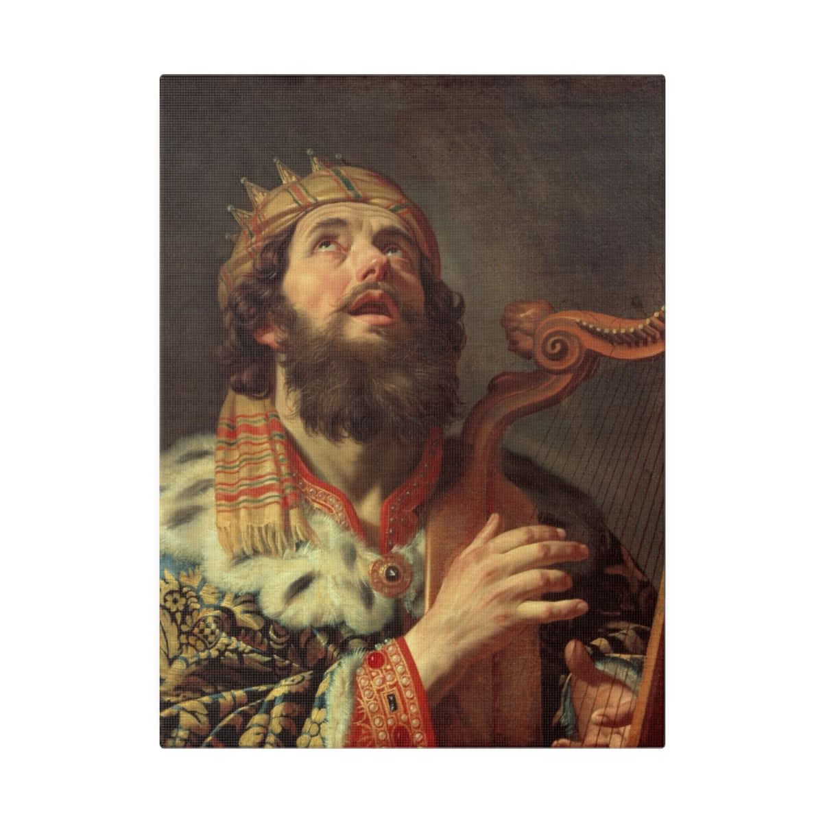 King David Plays the Harp (1622) Canvas Wall Art
