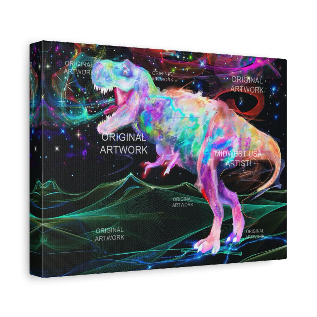 Cosmic Trex Fantasy Canvas Wall Art