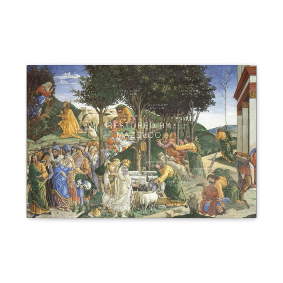 The Trials of Moses (1481) Canvas Wall Art