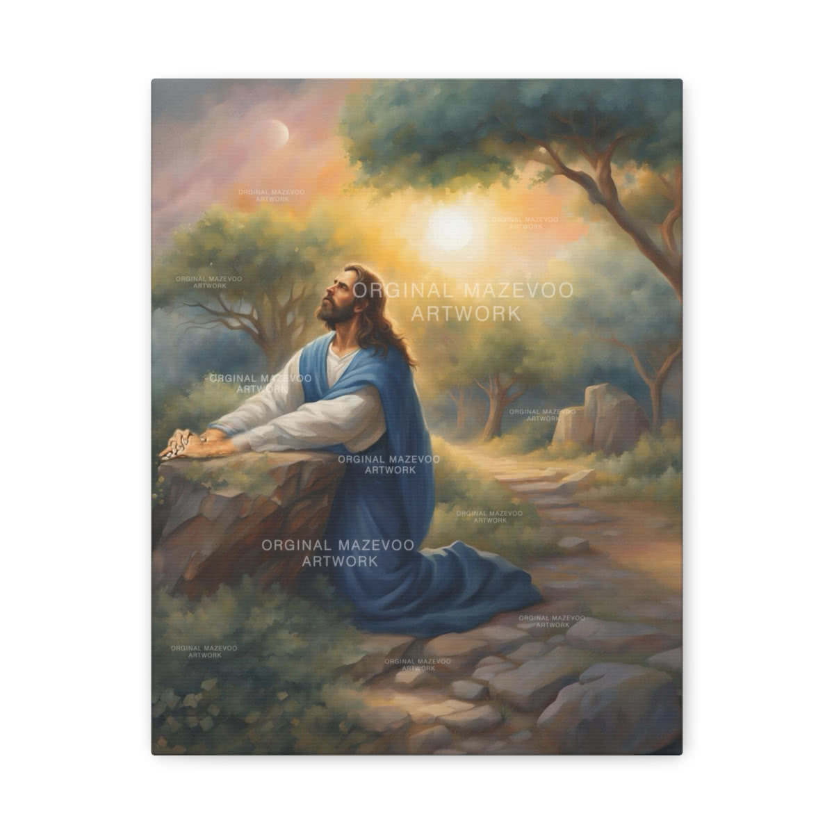 Jesus in the Garden of Gethsemane Canvas Wall Art