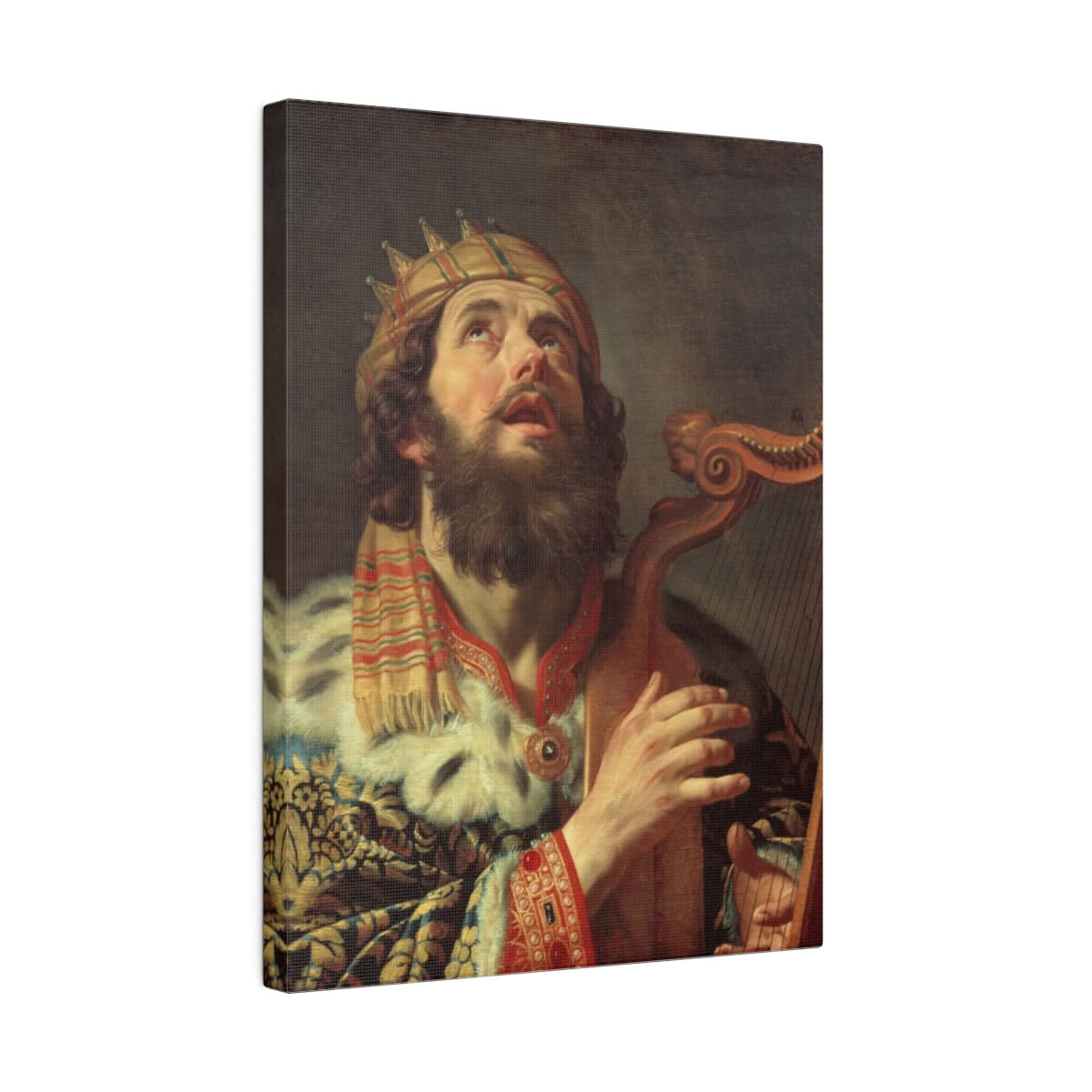 King David Plays the Harp (1622) Canvas Wall Art