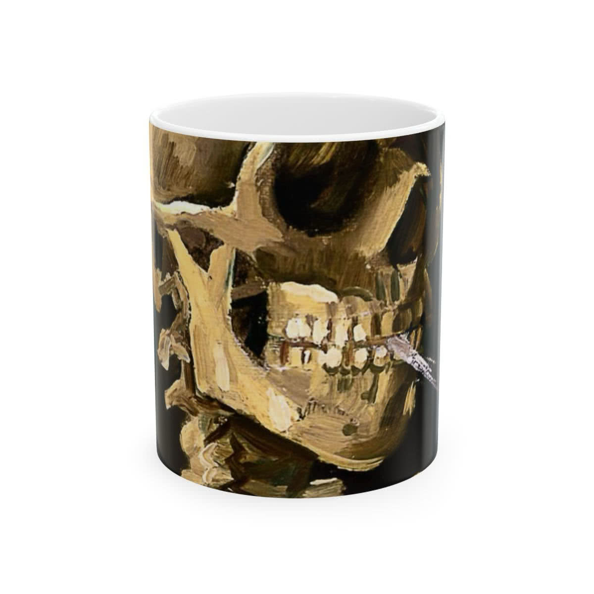 Skull of a Skeleton with Burning Cigarette Mug – Vincent van Gogh
