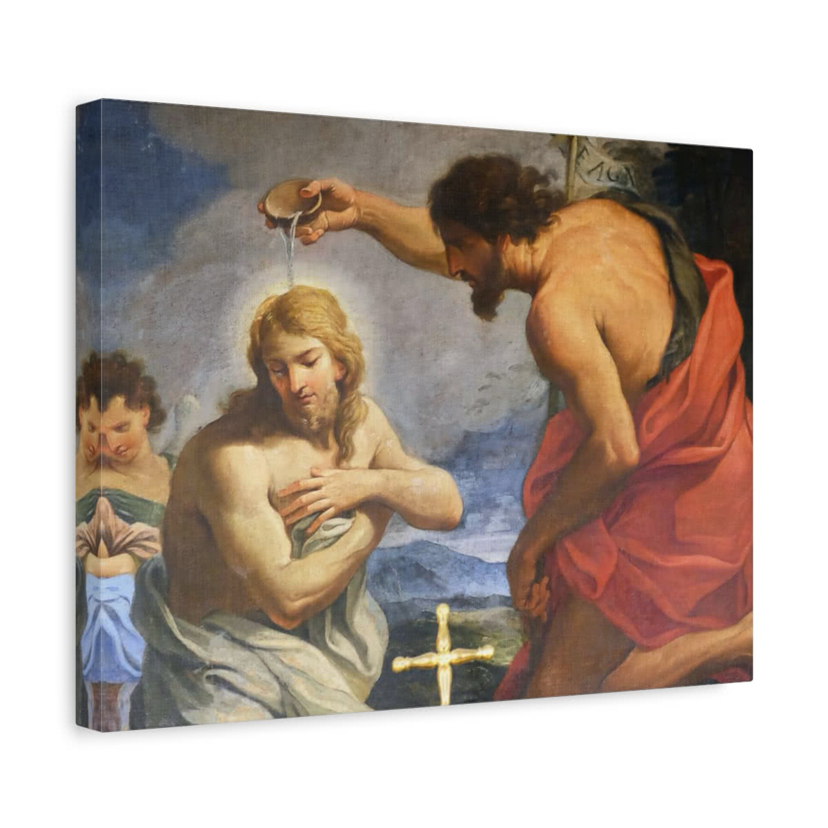 The Baptism of Jesus and John the Baptist Canvas Wall Art