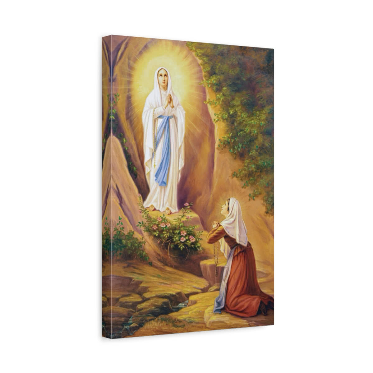 Mary Appearing to Saint Bernadette Canvas Wall Art