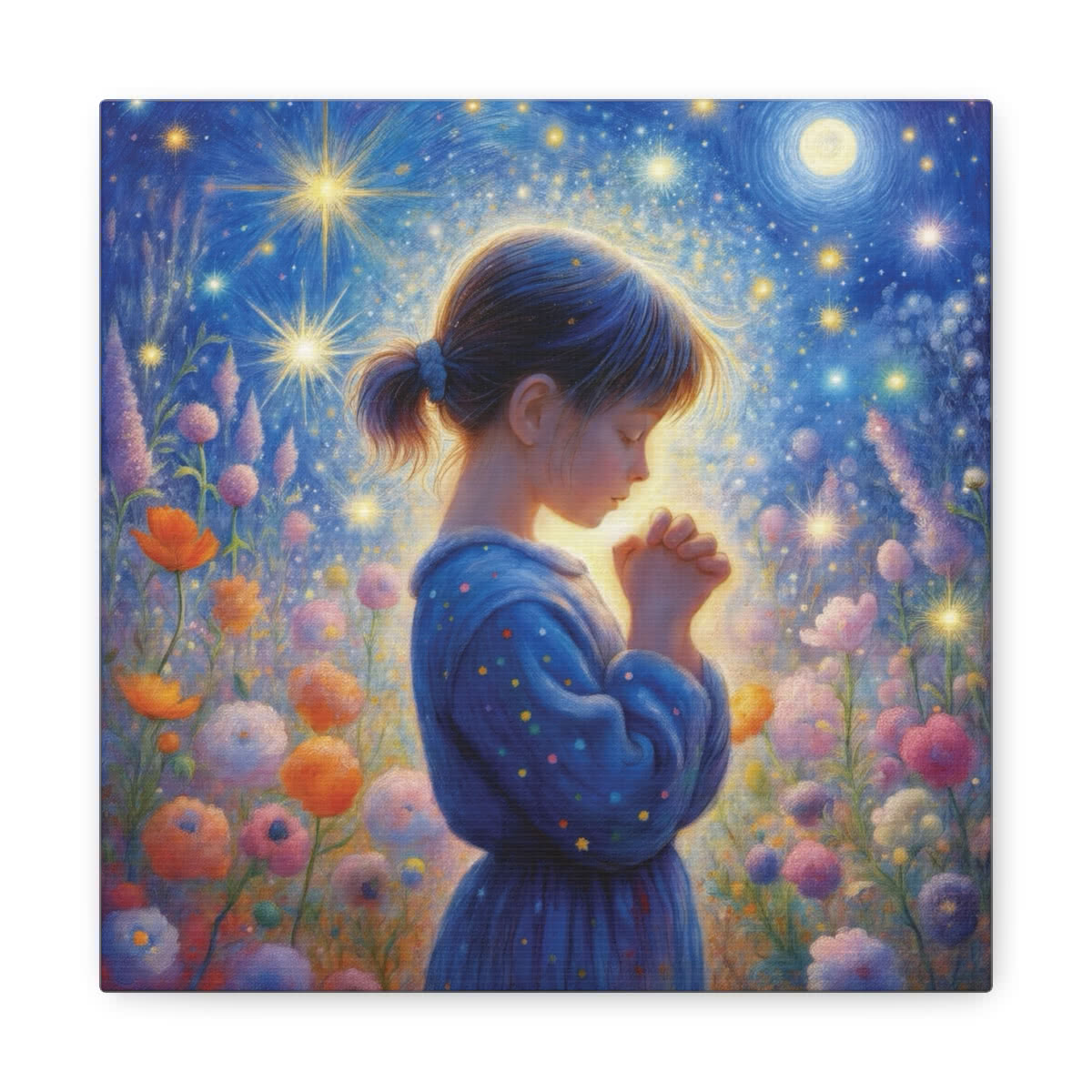 Girl in Prayer Canvas Wall Art