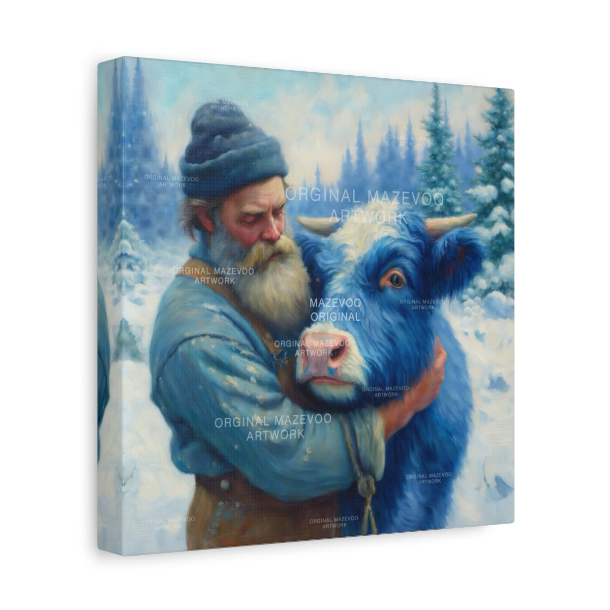 Paul Bunyan: Winter Embrace Storybook Canvas Wall Art