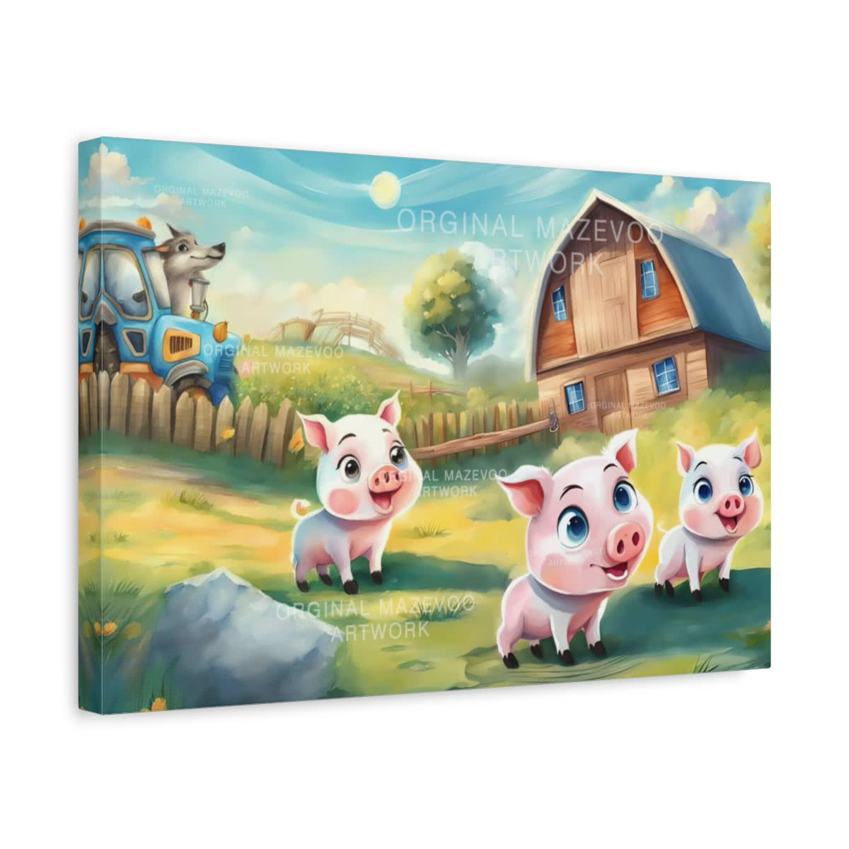 Three Little Pigs: Farmstead Adventure Storybook Canvas Wall Art