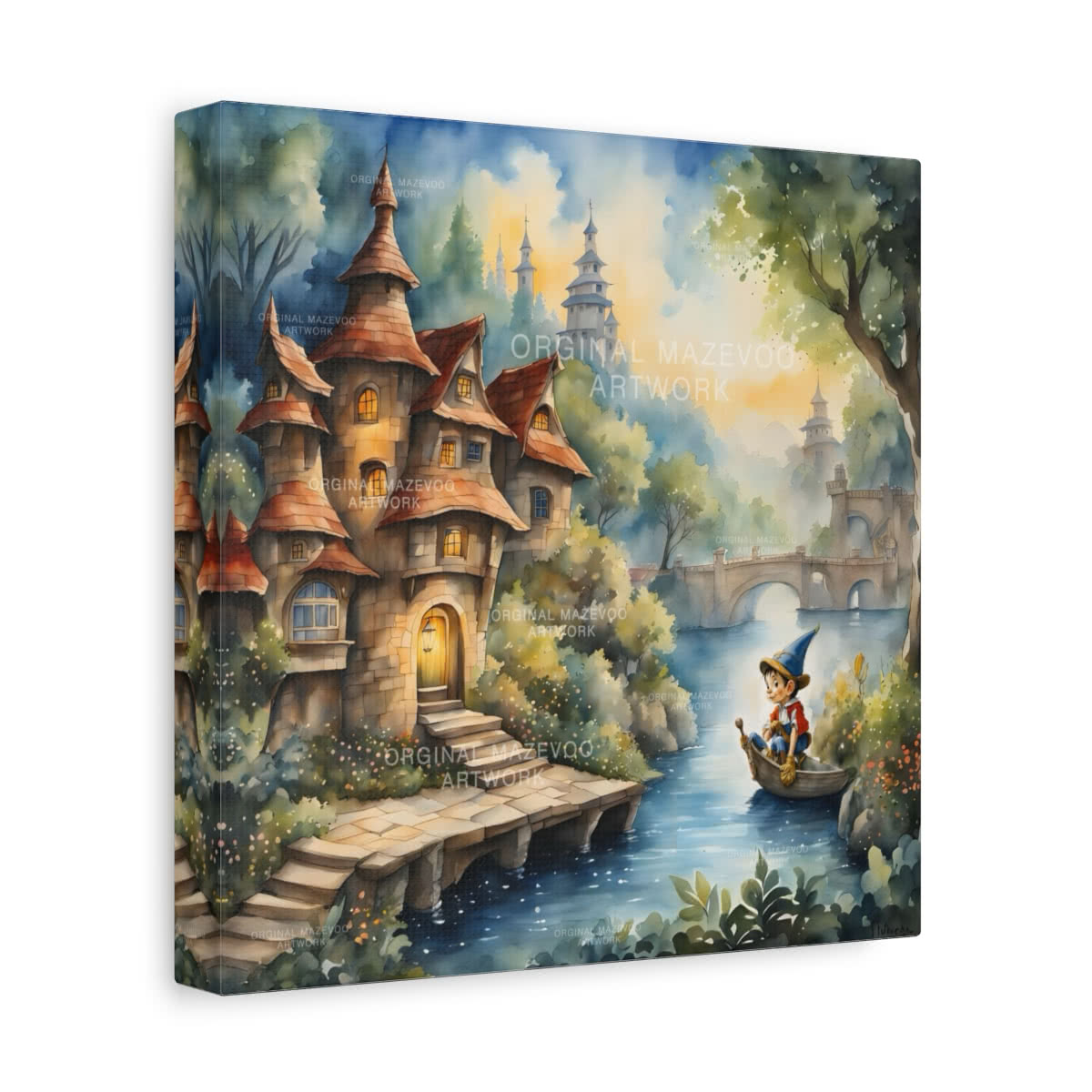 Pinocchio: Nautical Voyage Storybook Canvas Wall Art