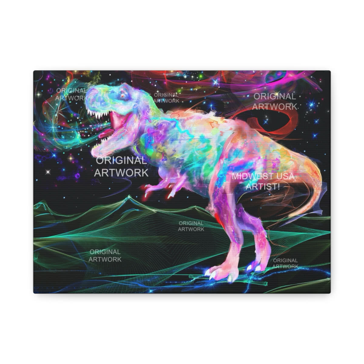 Cosmic Trex Fantasy Canvas Wall Art