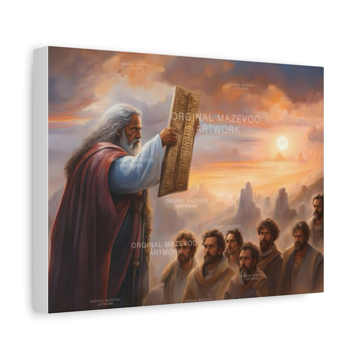 Moses with the Ten Commandments Canvas Wall Art