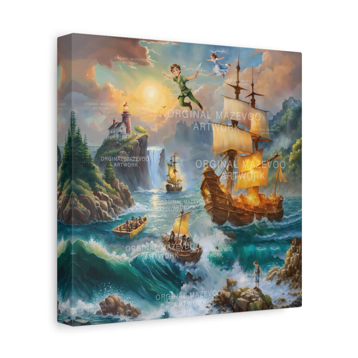 Peter Pan: Adventures in Neverland Storybook Canvas Wall Art