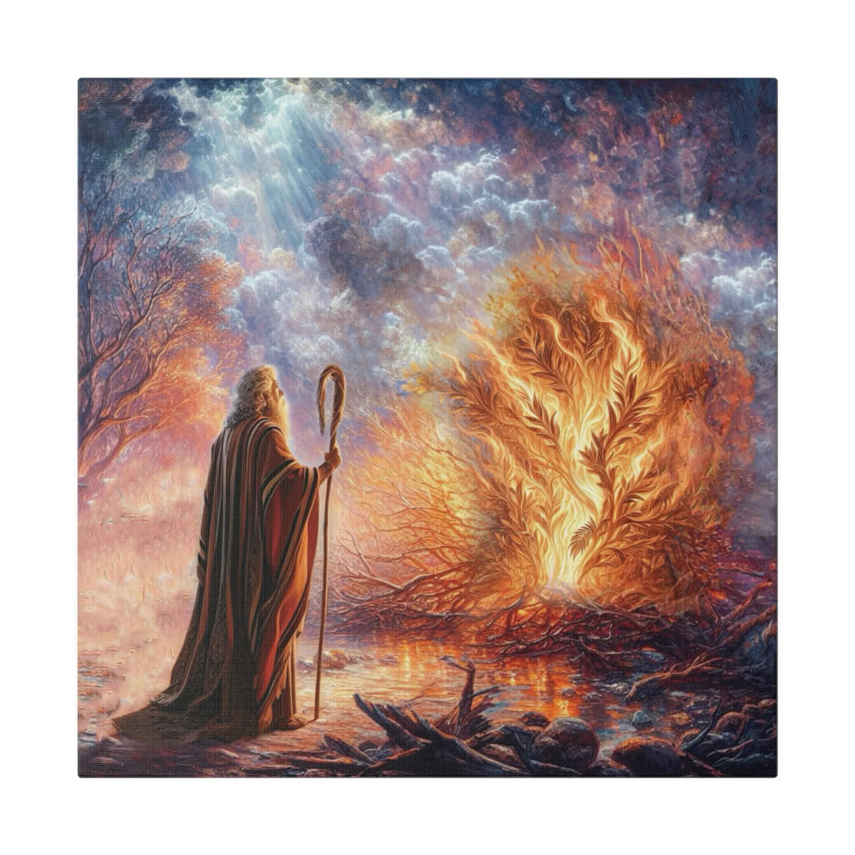 Moses and the Burning Bush Canvas Wall Art