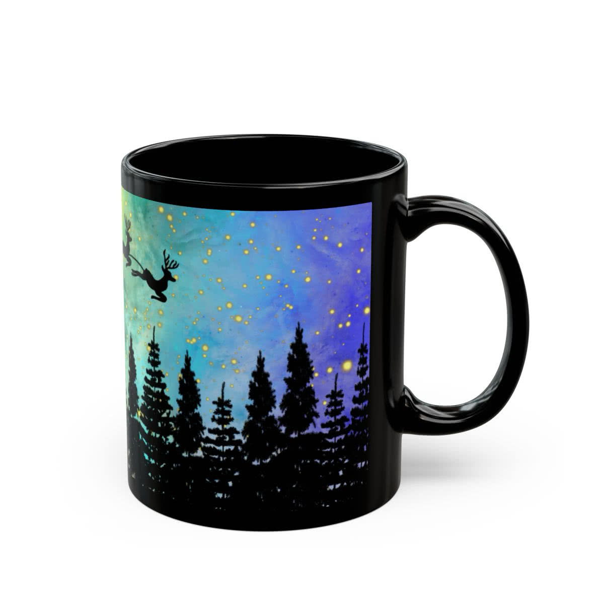 Santa Sleigh Silhouette Mug