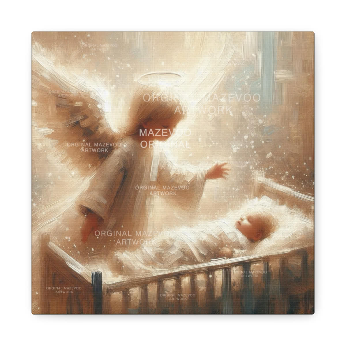Angel’s Prayer over Infant Canvas Wall Art
