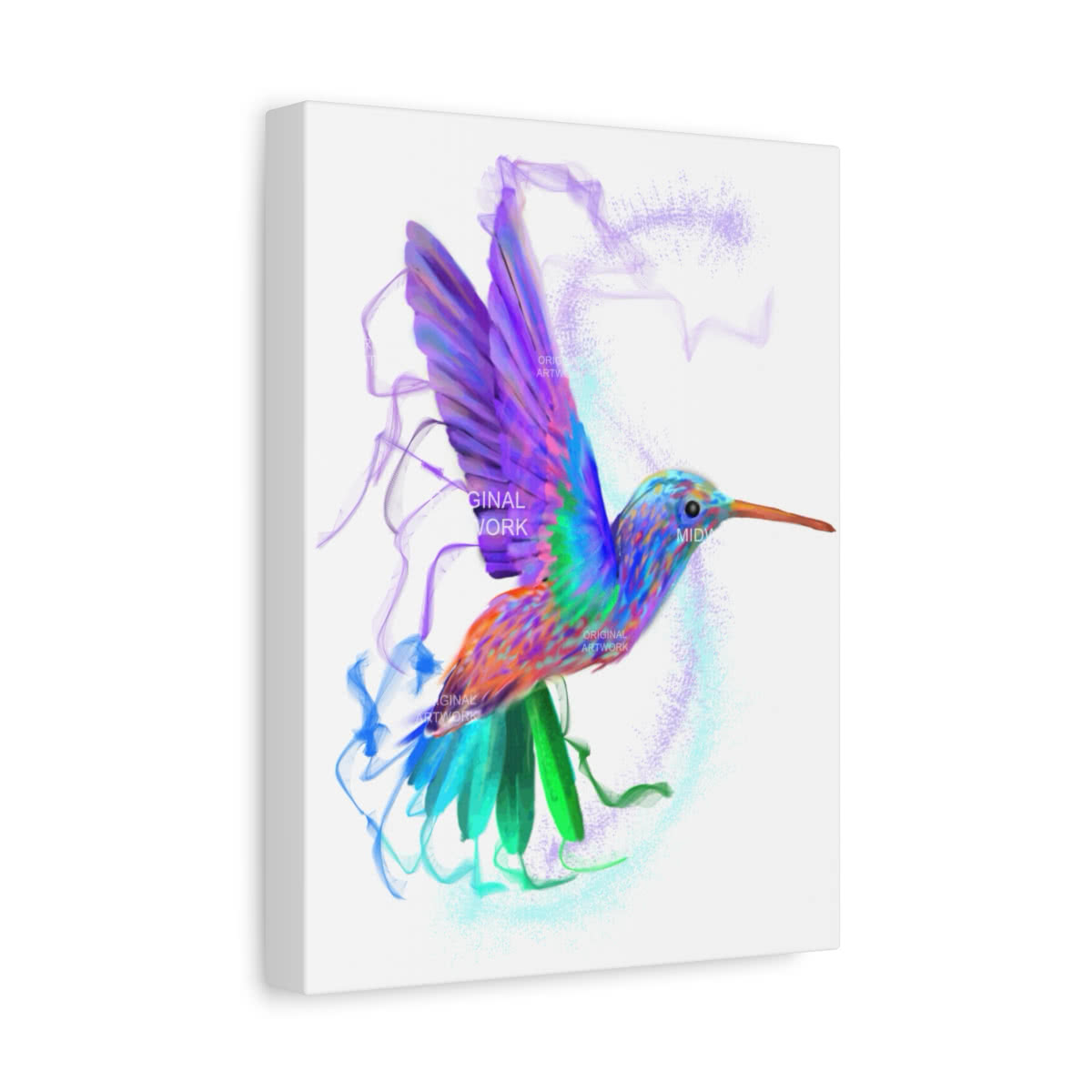 Hummingbird's Glow Fantasy Canvas Wall Art