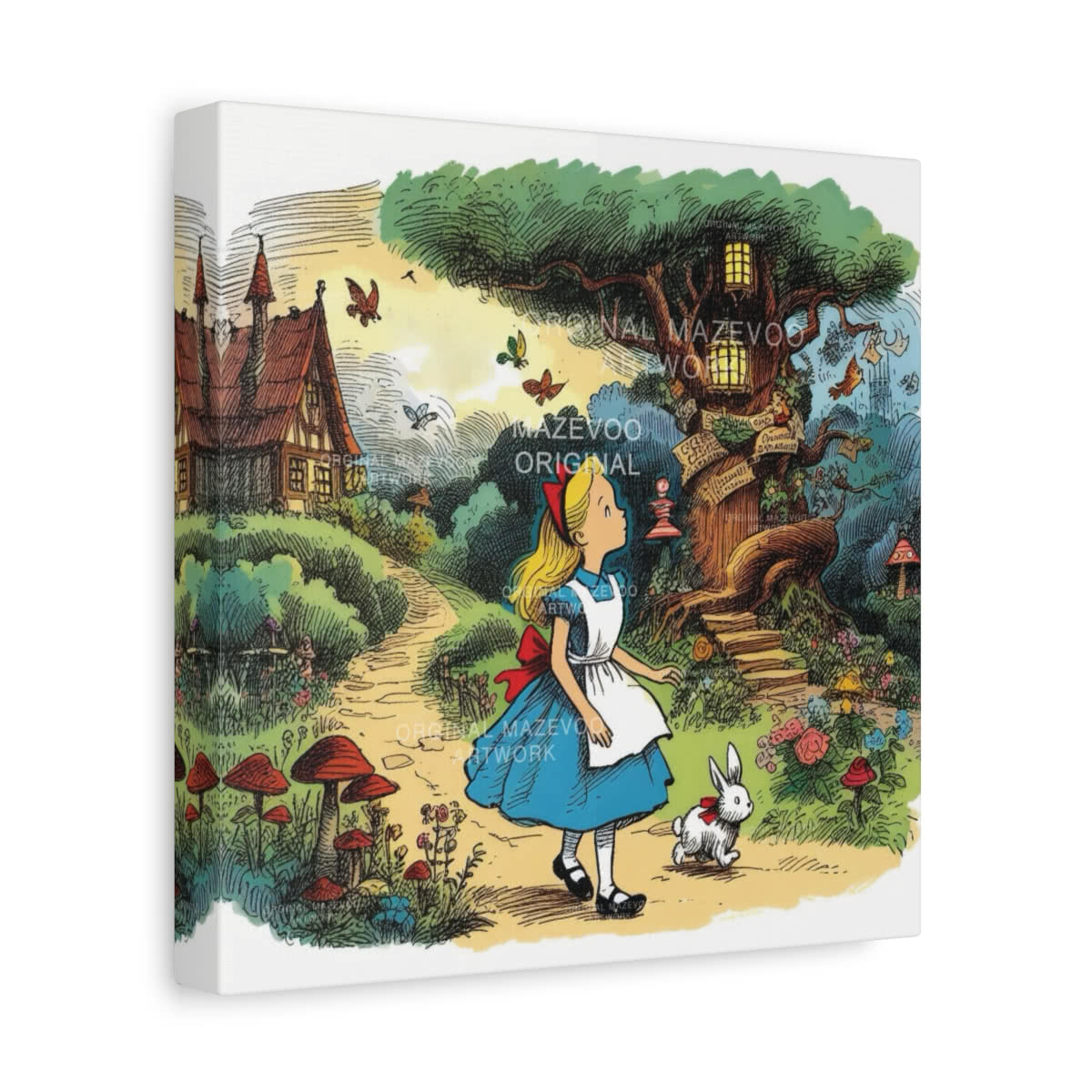 Alice: Follow the Rabbit Storybook Canvas Wall Art