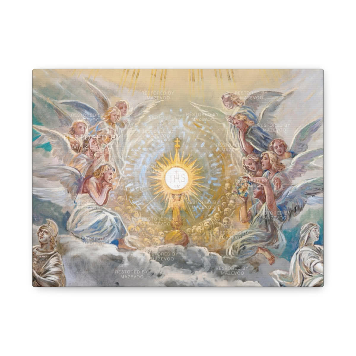 Eucharist with Angels Canvas Wall Art