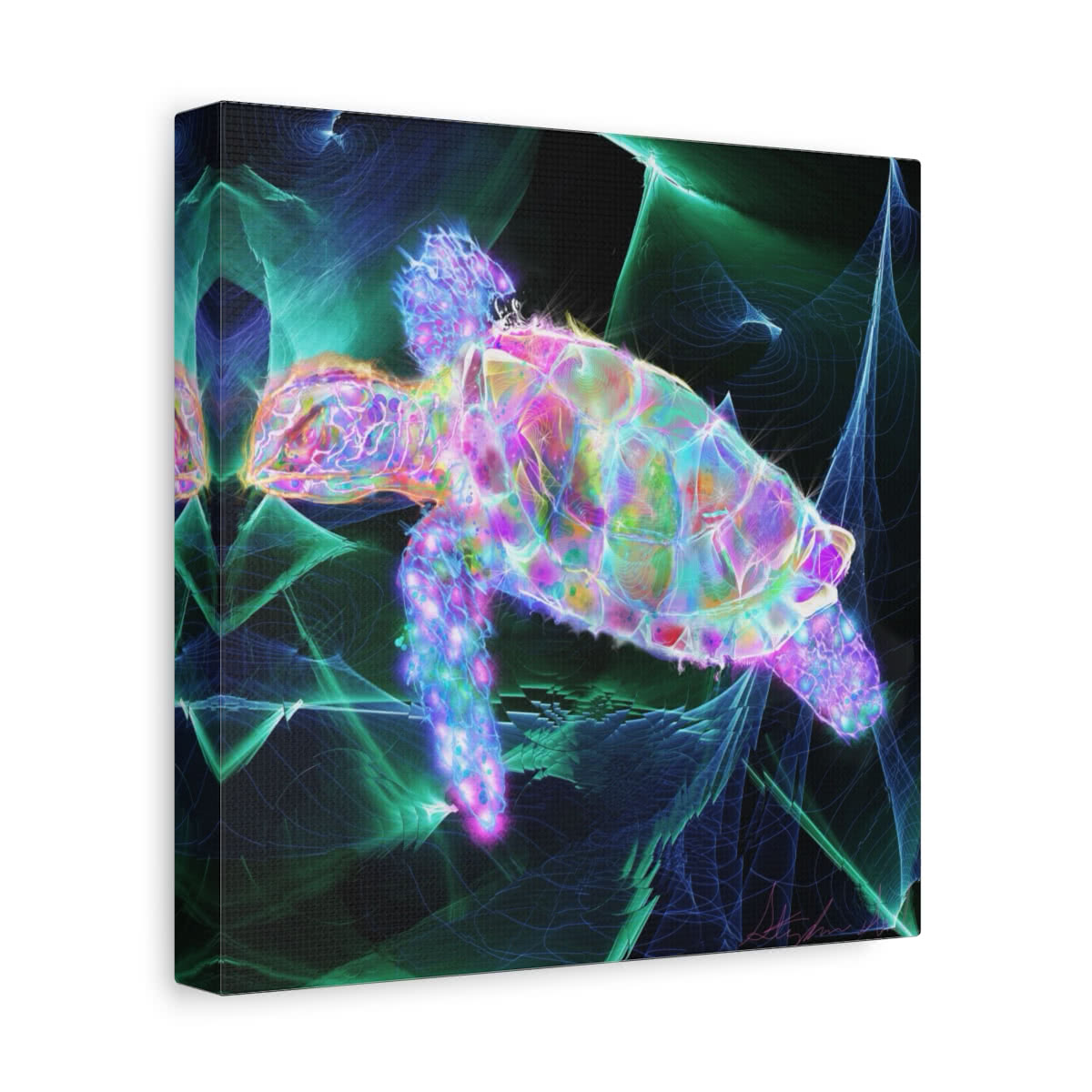 A Sea Turtle's Transcendence Fantasy Canvas Wall Art