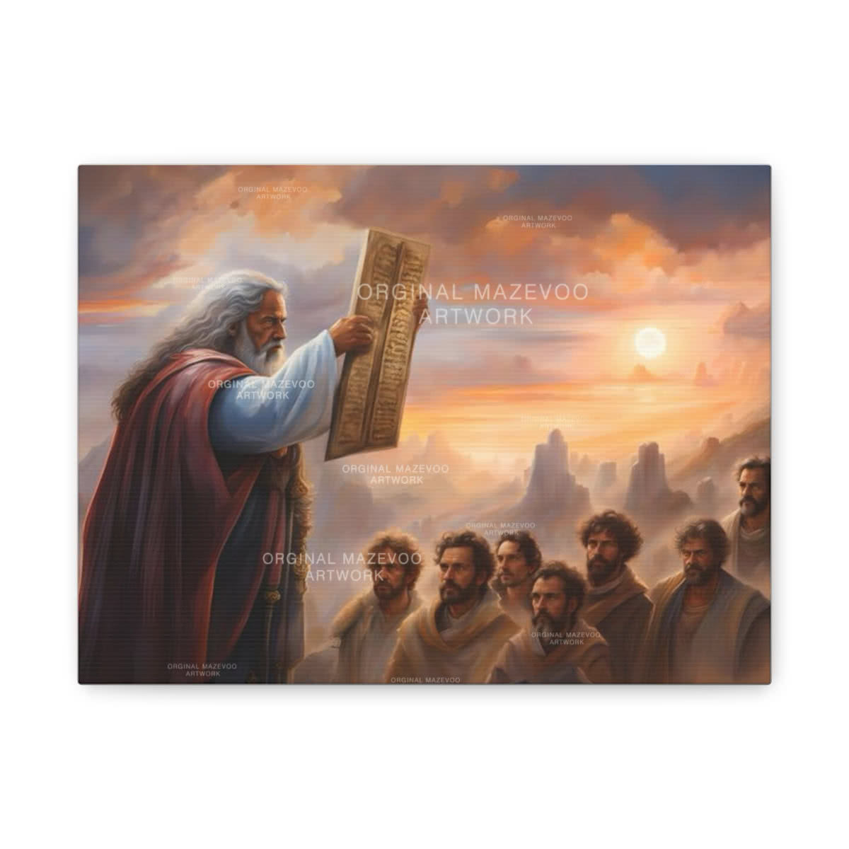 Moses with the Ten Commandments Canvas Wall Art