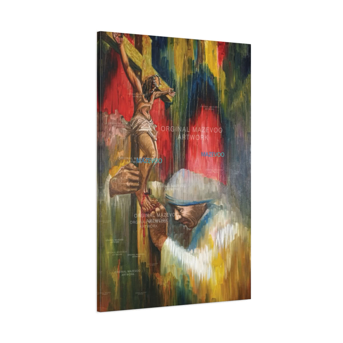 Mother Teresa in Prayer Canvas Wall Art