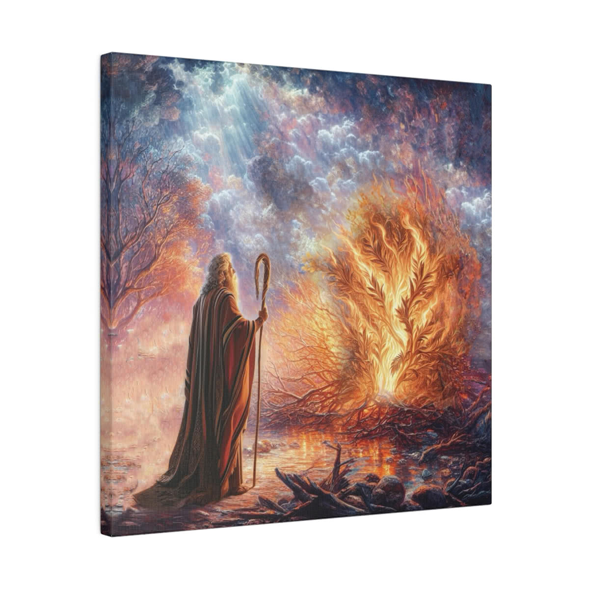 Moses and the Burning Bush Canvas Wall Art