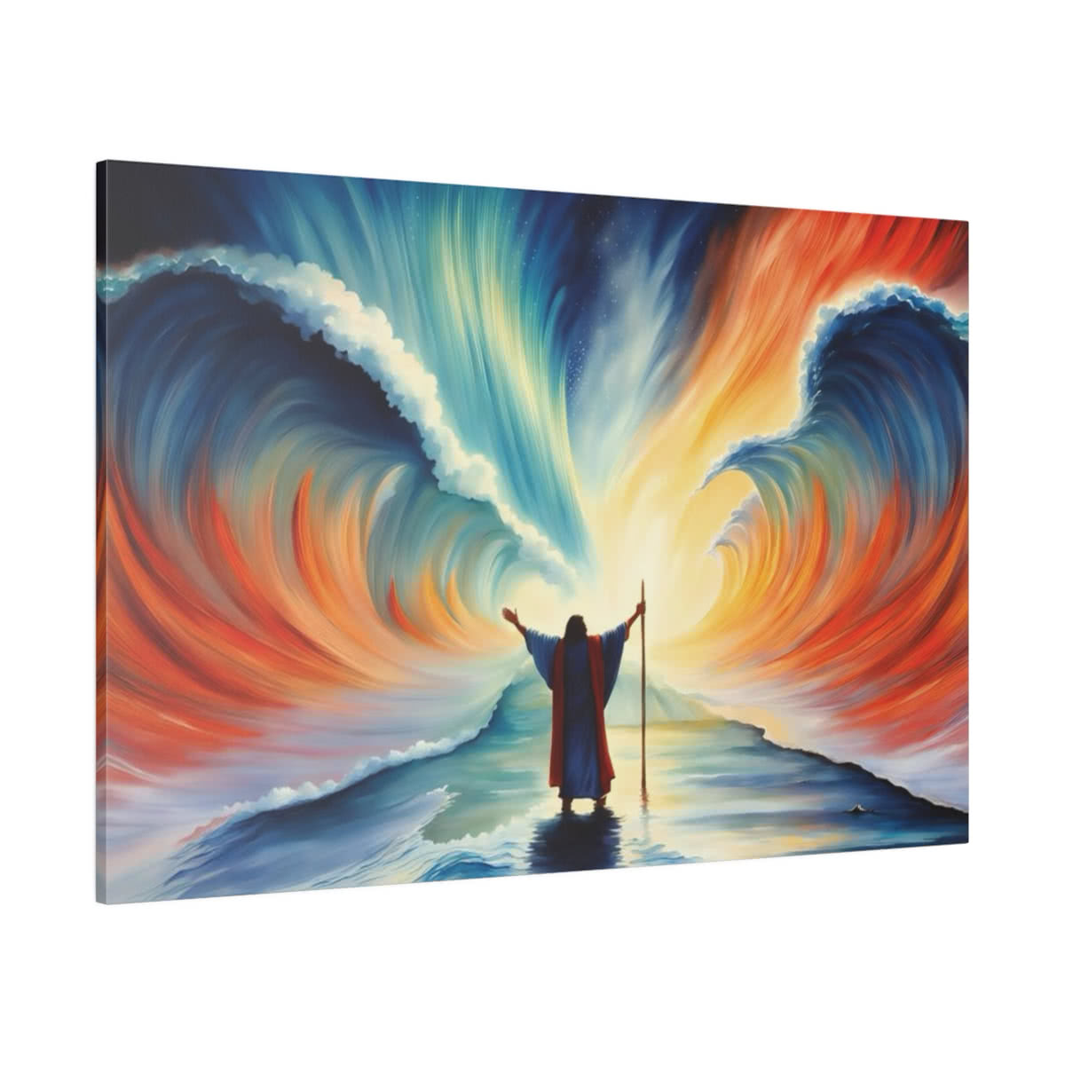 Moses Parting the Red Sea Canvas Wall Art