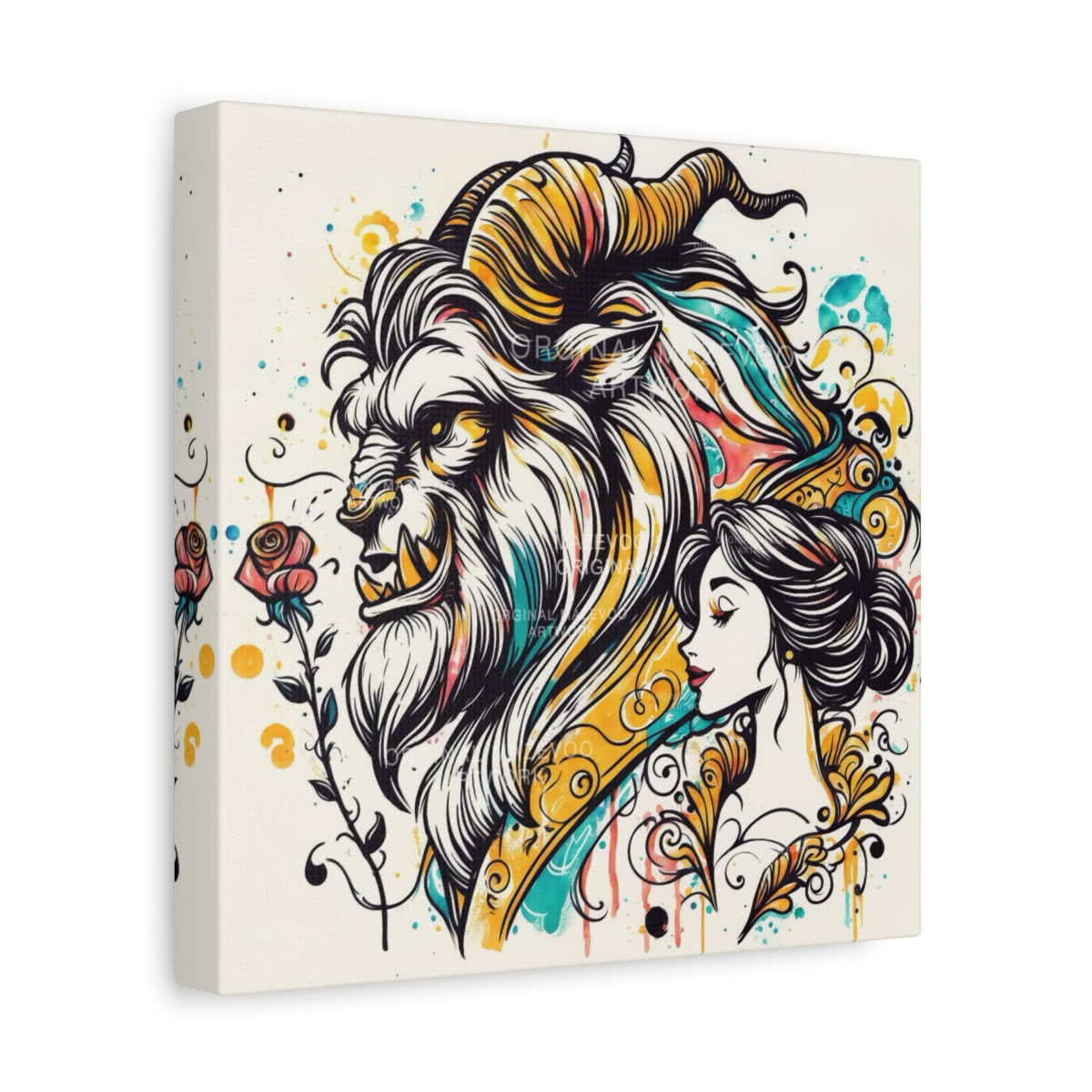 Beauty and the Beast: Spellbound Love Storybook Canvas Wall Art