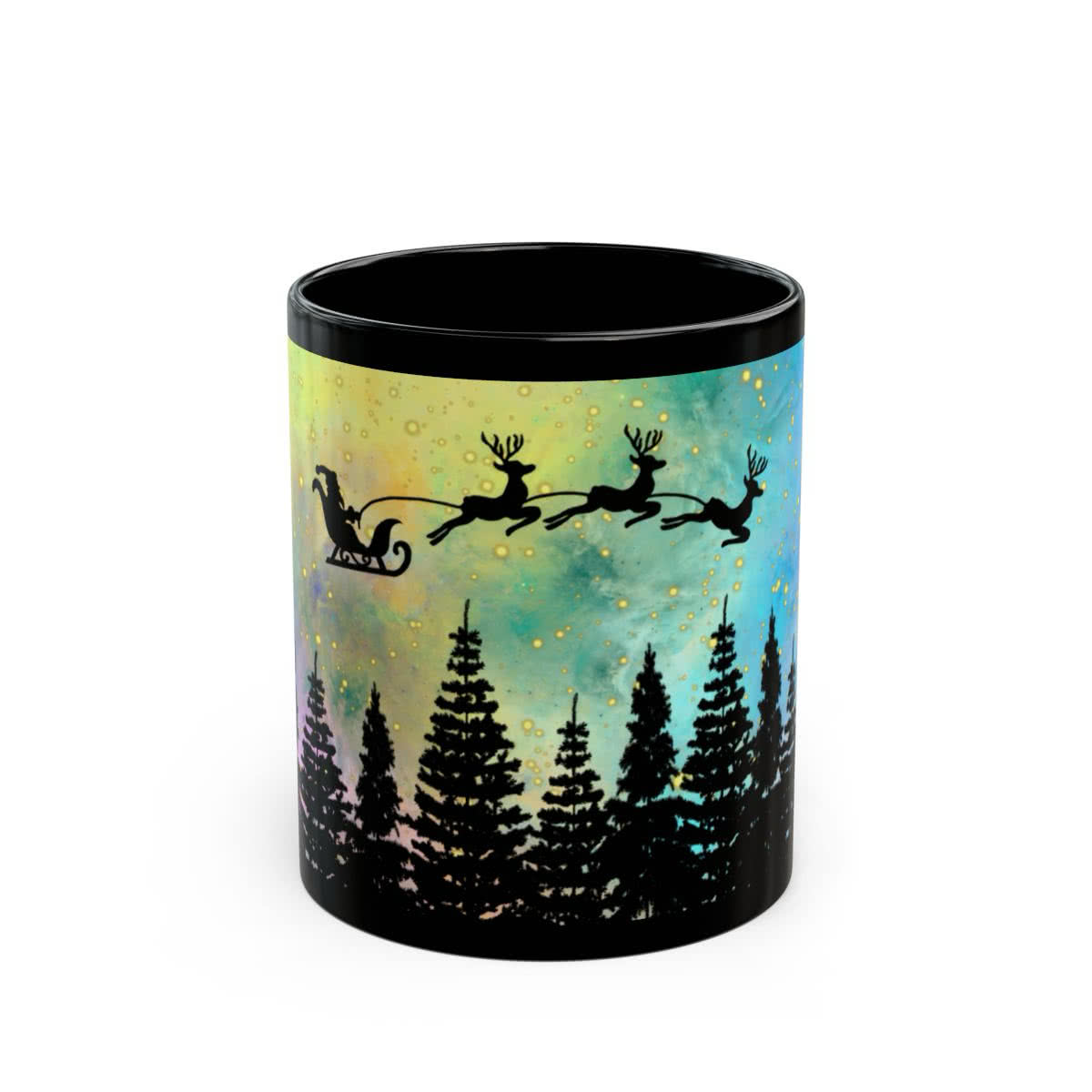 Santa Sleigh Silhouette Mug