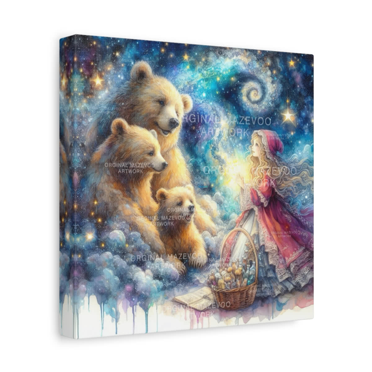 Goldilocks and the Three Bears: Mythic Night Storybook Canvas Wall Art