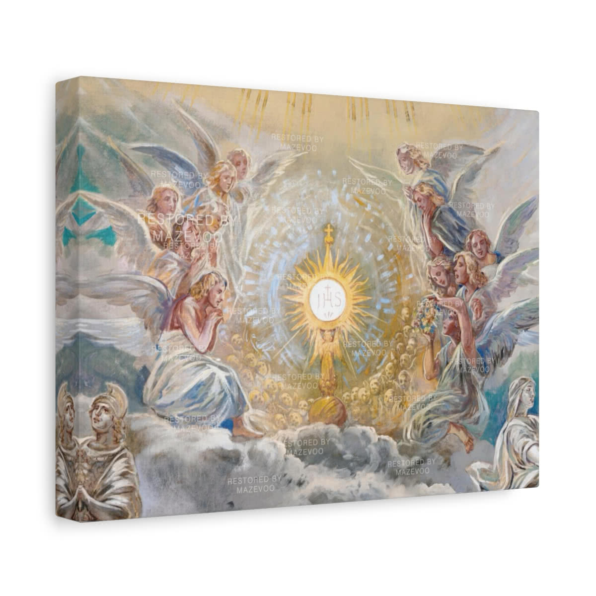 Eucharist with Angels Canvas Wall Art