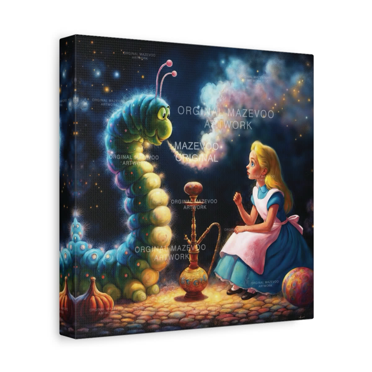 Alice: Alice Meets the Caterpillar Storybook Canvas Wall Art