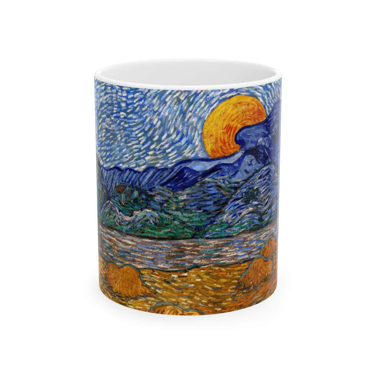 Landscape with Wheat Sheaves and Rising Moon Mug – Vincent van Gogh
