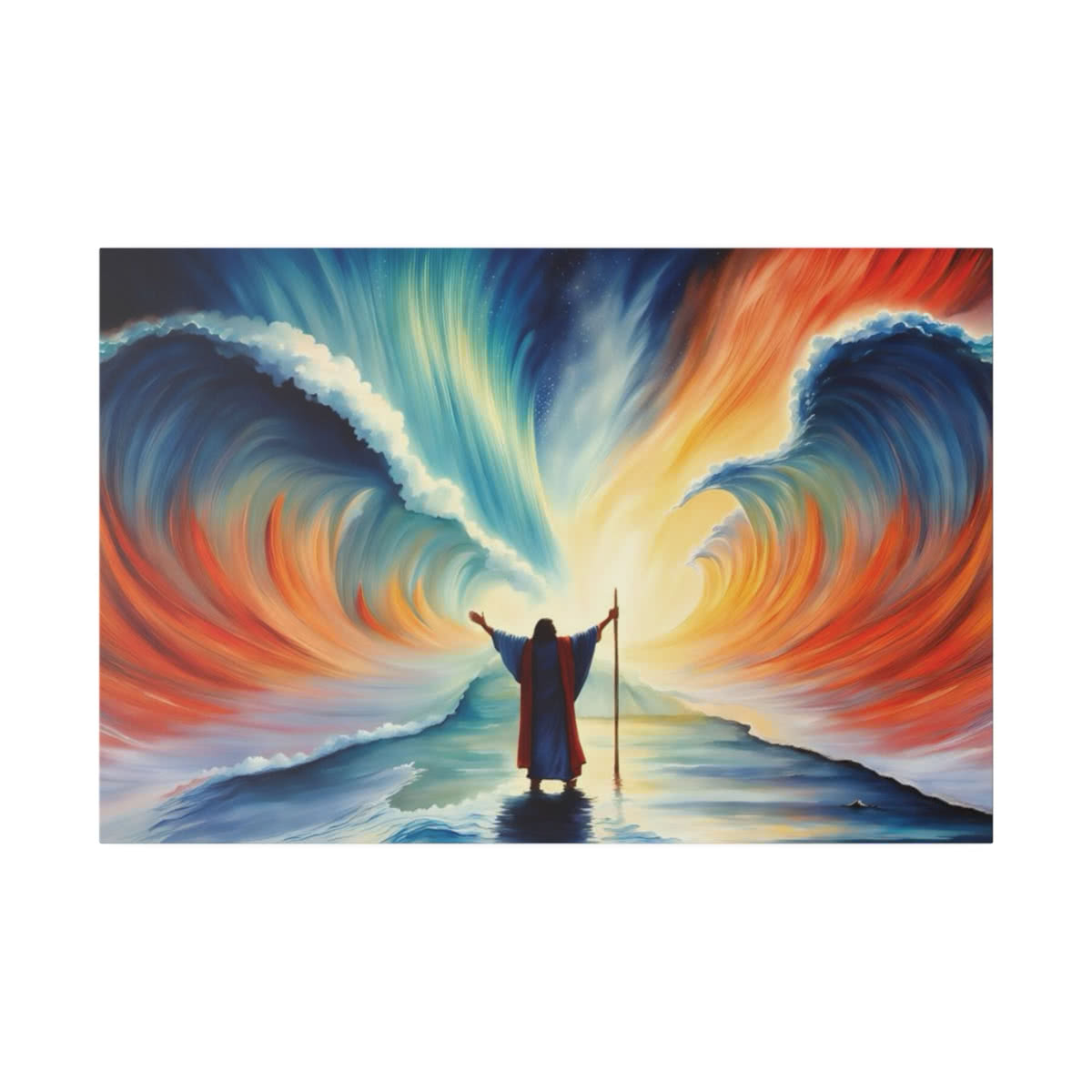 Moses Parting the Red Sea Canvas Wall Art