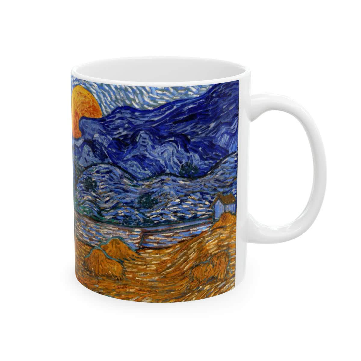 Landscape with Wheat Sheaves and Rising Moon Mug – Vincent van Gogh