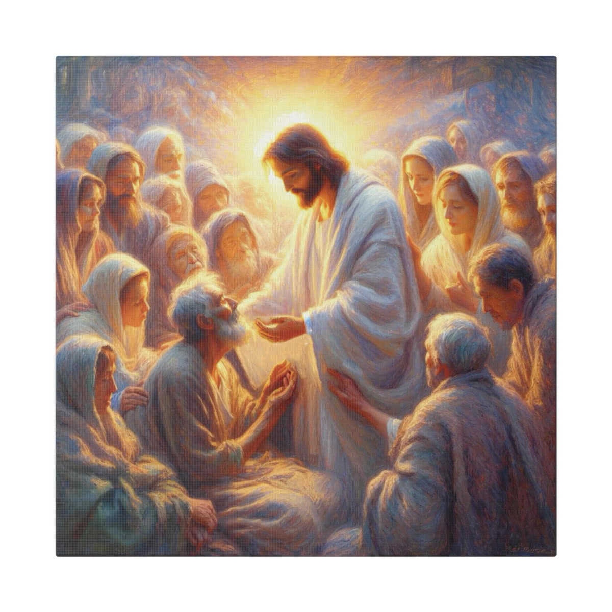 Healing Touch: Jesus and the Sick Canvas Wall Art
