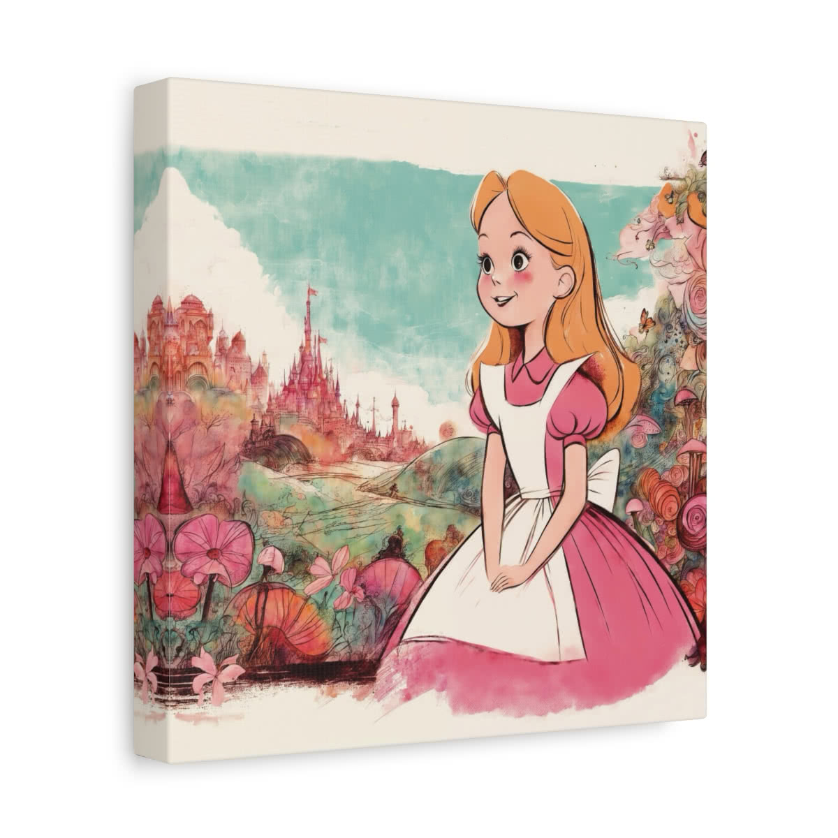 Alice’s Adventures in Wonderland: Petal Paradise Storybook Canvas Wall Art