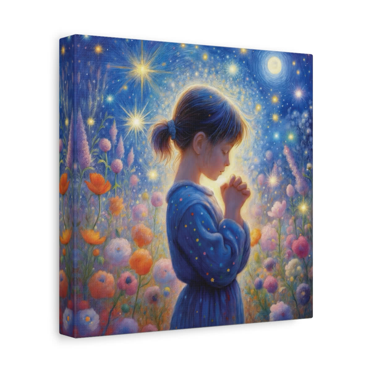 Girl in Prayer Canvas Wall Art